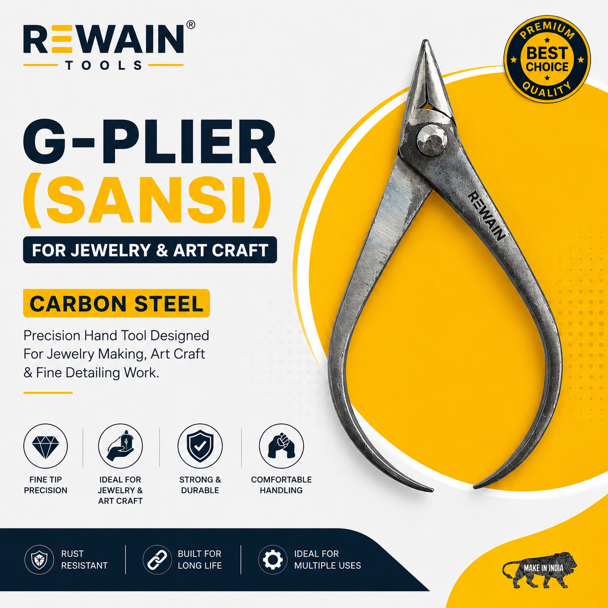 Rewain G-Plier (Sansi) for Jewelry & Art Craft – Carbon Steel